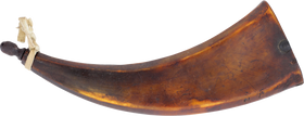 AMERICAN OR EUROPEAN FLATTENED HORN POWDER HORN, C.1650-1700