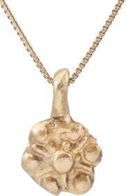 ROMAN WHEEL OF FORTUNE AMULET NECKLACE, 200-550 AD