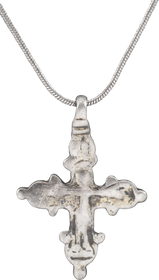 EUROPEAN SILVER CROSS, LATE MEDIEVAL