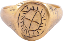 MEDIEVAL CHRISTIAN RING, 9TH-12TH CENTURY AD, SIZE 8 ¾