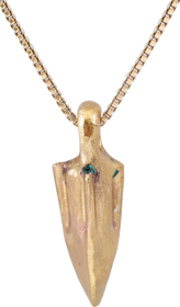 HELLENISTIC GREEK ARROWHEAD PENDANT NECKLACE, 300 - 100 B.C