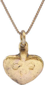 ANCIENT VIKING HEART PENDANT NECKLACE, C.850-1050 AD