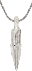 GREEK BRONZE ARROWHEAD PENDANT NECKLACE, HELLENISTIC, 600-300 BC
