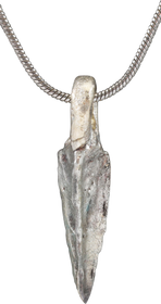 BRONZE ARROWHEAD PENDANT NECKLACE, HELLENISTIC GREEK, 300 - 100 BC
