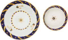 WORCESTER TEA BOWL AND SAUCER C.1783-92 - Fagan Arms
