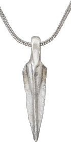 GREEK BRONZE ARROWHEAD PENDANT NECKLACE, HELLENISTIC, 300 - 100 BC