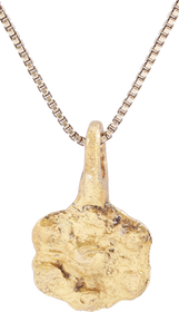ROMAN WHEEL OF FORTUNE AMULET NECKLACE, 200-550 AD