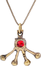 ROMAN WHEEL OF FORTUNE AMULET NECKLACE, 3RD-5TH CENTURY AD