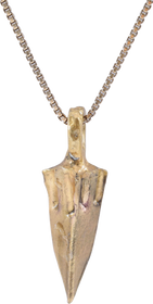 BRONZE ARROWHEAD PENDANT NECKLACE, HELLENISTIC GREEK, 300 - 100 BC