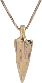 BRONZE ARROWHEAD PENDANT NECKLACE, HELLENISTIC GREEK, 300 - 100 BC