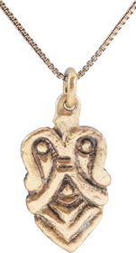 EXTRAORDINARY SCANDINAVIAN HEART PENDANT NECKLACE, 100-1300 AD