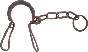 HEAVY FORGED IRON SLAVE LEG SHACKLE, FIRST HALF OF 19TH CENTURY AD