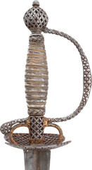 A EUROPEAN GILT IRON HILTED SMALLSWORD C.1740-60 - Fagan Arms