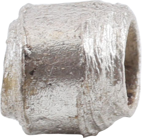 VIKING SILVERED BEAD, 9TH-11TH CENTURY AD