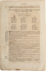 ACTUAL PAGE PRINTED BY BENJAMIN FRANKLIN IN 1752 - Fagan Arms