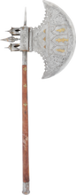 EXTRAORDINARY INDIAN BATTLE AXE, 19TH CENTURY