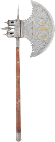 EXTRAORDINARY INDIAN BATTLE AXE, 19TH CENTURY