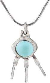ROMAN WHEEL OF FORTUNE AMULET NECKLACE, 300-500 AD