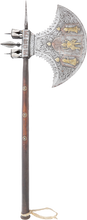 EXTRAORDINARY INDIAN BATTLE AXE, 19TH CENTURY