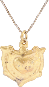 FINE VIKING HEART PENDANT NECKLACE, 900-1000 AD