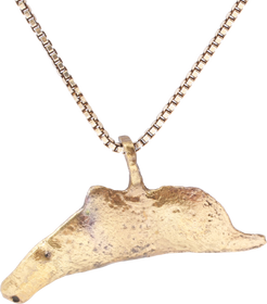 GREEK/UKRAINE BRONZE DOLPHIN PENDANT NECKLACE, 5TH-4TH CENTURY BC