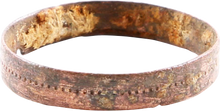 RARE COPPER VIKING WEDDING RING, 900-1050 AD, SIZE 7 ½