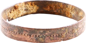 RARE COPPER VIKING WEDDING RING, 900-1050 AD, SIZE 7 ½