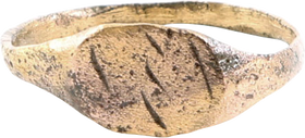 ROMAN SIGNET RING, 100-450AD, SIZE 7