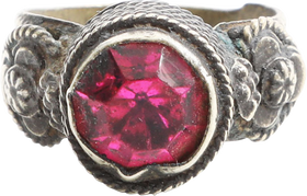 SILVER EASTERN EUROPEAN GYPSY RING 19TH CENTURY, SIZE 8