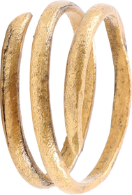 VIKING COIL RING, 9TH-10TH CENTURY AD, SIZE 9 ¼
