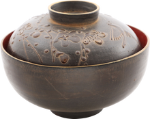 RARE TECHNIQUE EDO PERIOD JAPANESE BOWL AND COVER