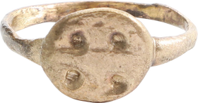 RARE EARLY CHRISTIAN RING, 3RD-6TH CENTURY AD, SIZE 8 ¼