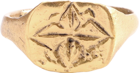 FINE BYZANTINE MAN’S RING, 8TH-12TH CENTURY AD, SIZE 10 1/2