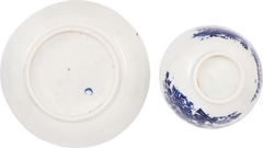 FIRST PERIOD WORCESTER TEA BOWL AND UNDER BOWL 1765-83 - Fagan Arms