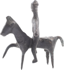 CELTIC BRONZE HORSE AND RIDER FIGURES, 400-100 BC