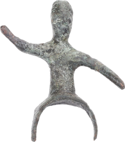 CELTIC BRONZE WARRIOR FIGURE, 400-100 BC