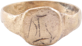ROMAN/PARTHIAN MYSTICAL RING, 2ND-3RD CENTURY AD, SIZE 9 3/4