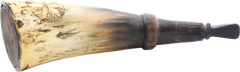 PENNSYLVANIA HORN PRIMING FLASK, 18TH-EARLY 19TH CENTURY - Fagan Arms