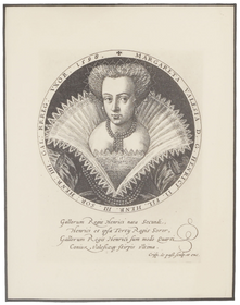 ORIGINAL 17TH CENTURY LITHOGRAPH MARGARETHA OF VALOIS
