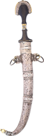 SILVER MOUNTED MOROCCAN JAMBIYA, MID 19TH CENTURY