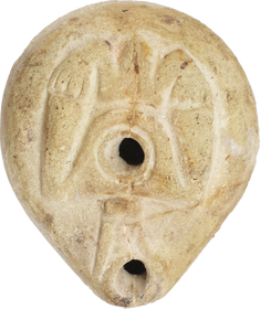 ANCIENT EGYPT, GRECO–ROMAN PERIOD POTTERY OIL LAMP 1ST-2ND CENTURY AD