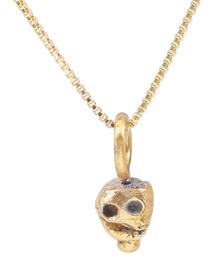 MEDIEVAL TIBETAN SKULL PRAYER BEAD, C.1400-1550