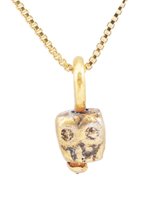 MEDIEVAL TIBETAN SKULL PRAYER BEAD C.1400-1550