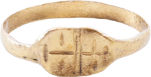 LATE MEDIEVAL CHRISTIAN RING, C.1200-1400 AD, SIZE 9 ¼