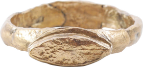 FINE ROMAN/MEDIEVAL EVIL EYE RING, 4TH-8TH CENTURY AD, SIZE 7 ½