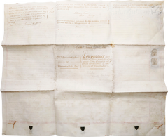 ENGLISH PARCHMENT LEGAL DOCUMENT, INDENTURE, APRIL 5 1845 - Fagan Arms