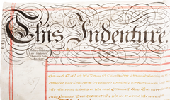 ENGLISH PARCHMENT LEGAL DOCUMENT, INDENTURE, APRIL 5 1845 - Fagan Arms