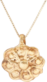 MEDIEVAL WHEEL OF FORTUNE AMULET NECKLACE, 5TH-7TH CENTURY