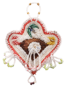 WOODLAND INDIAN BEADED HEART C.1900-20