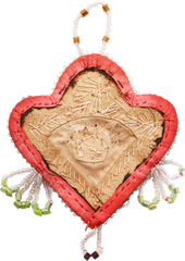 WOODLAND INDIAN BEADED HEART C.1900-20 - Fagan Arms